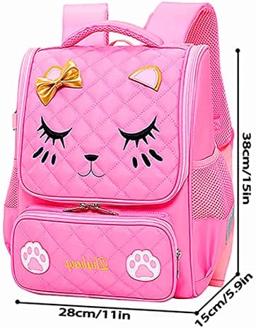 פאו-וו-ג ' יי Cute Cat Face Backpacks for Teen Girls, Kids Backpack for Toddler Girl Preschool Bookbags Elementary School Bags - Pink